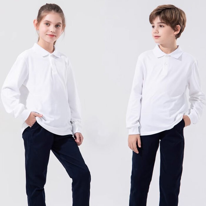 Embroidered Long SleevesChildren's Polo Shirt - Image 3