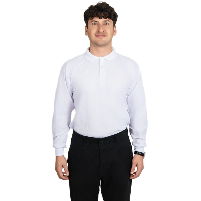 Solid Printed Long Sleeves Polo Shirts - Image 2