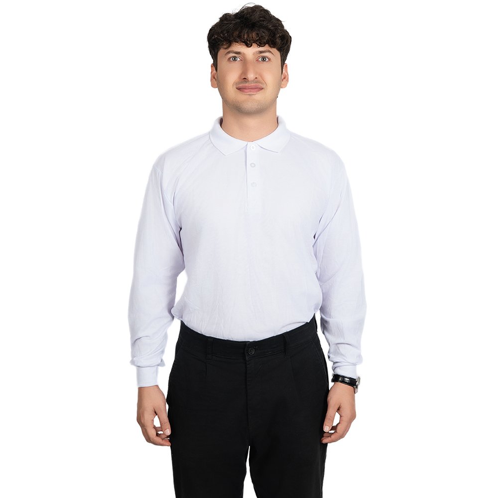 Long-sleeved polo shirt 1 Solid Embroidered Long Sleeves Polo Shirts - Image 2