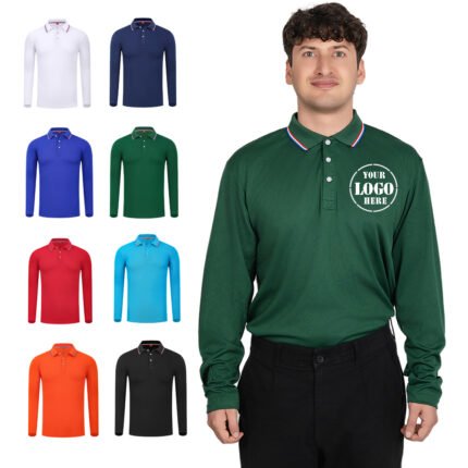 Printed Long Sleeves Polo Shirts