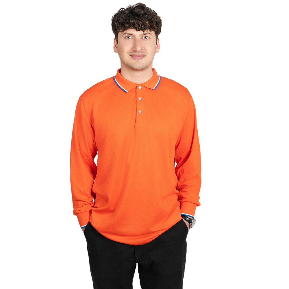 Long-sleeved polo shirt Long Sleeves Embroidered Polo Shirts - Image 2