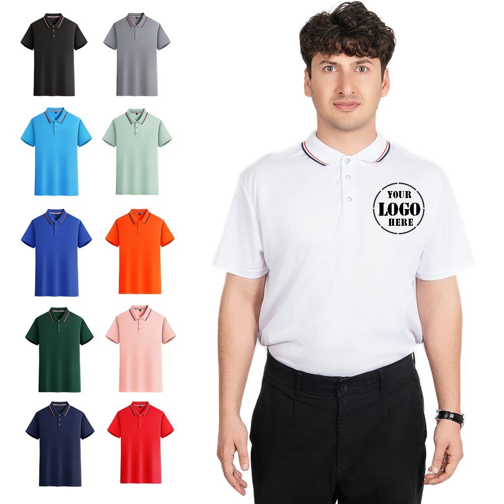 Short-sleeved polo LOGO Polo Shirts with Embroidered Logo - Image 1